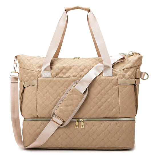 Foldie Travel Bag Expandable Weekender Bags for Women Large Carry On Bag with USB Port Overnight Bag with Shoes Compartment