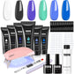 6 PCS Polygel Nail Kits With UV Light, Sliding Solution, Top Primer, Builder Nail Art Tools